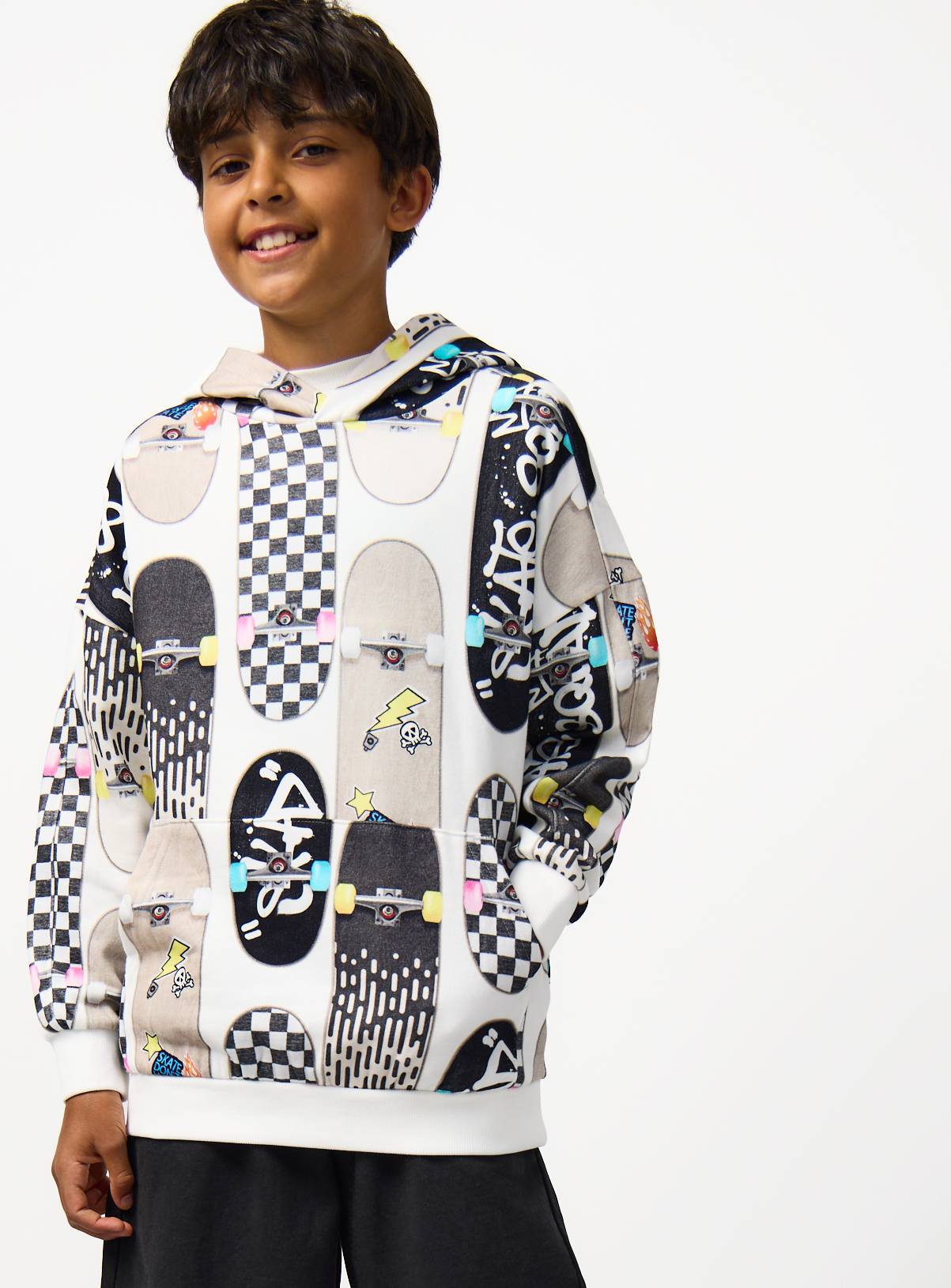 City Life Photographic Skate Hoodie  12 years - Image 1